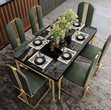 Charger l&#39;image dans la galerie, Black Marble Dining Table
