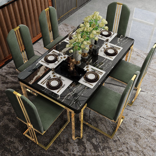 Black Marble Dining Table