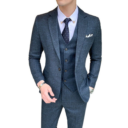 Blazer Vest Pants British Men Suit Three Piece Slim Party High End Custom Business Men's Formal Dress Jacket Asian Size 5XL