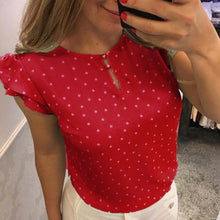 Load image into Gallery viewer, Blouse Women Casual Floral Print Blouse Short Sleeve Loose Top Shirt Tee Dames Shirt Womens Blouses And Tops Bloes Dames
