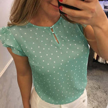 Load image into Gallery viewer, Blouse Women Casual Floral Print Blouse Short Sleeve Loose Top Shirt Tee Dames Shirt Womens Blouses And Tops Bloes Dames
