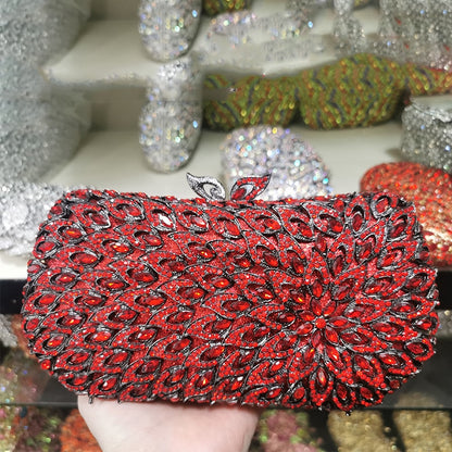 Blue/Champagne Cellphone Purses American And European Style Diamond Wedding Clutches For Women Lady Shoulder Chain Handbags