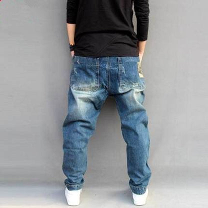 Men's Blue Hole Ripped Baggy Jeans Hip Hop Streetwear Skateboard Denim Pants Men's Camouflage Loose Jeans plus Size 4XL 102106