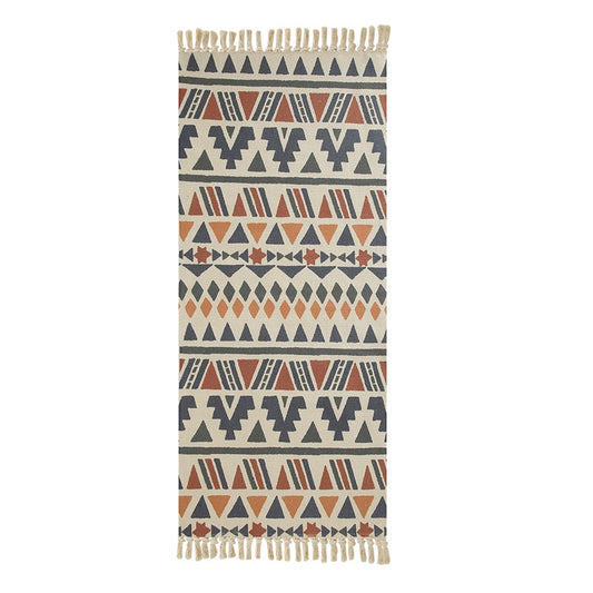 Bohemian Home Decorative Cotton Linen Hand Woven Rugs Geometric Floor Mat Bedroom Living Room Carpet With Tassels Home Decor