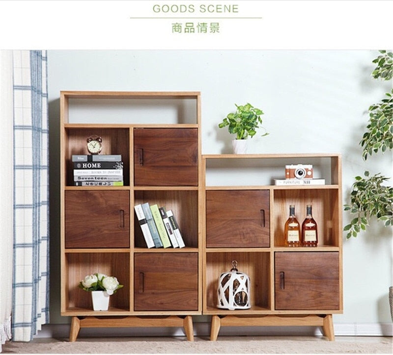 Bookcase Living Room cabinet Home Furniture oak solid wood bookshelf storage cabinet muebles de salon cajonera 78*30*106/123cm