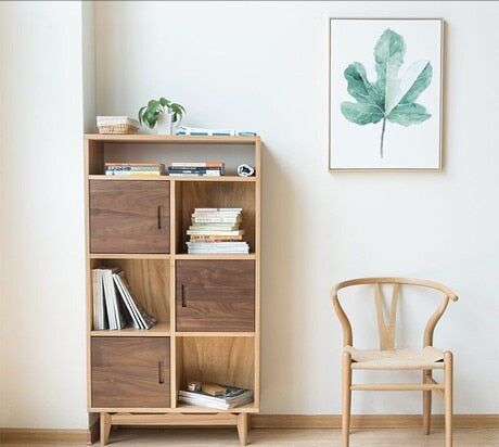 Bookcase Living Room cabinet Home Furniture oak solid wood bookshelf storage cabinet muebles de salon cajonera 78*30*106/123cm