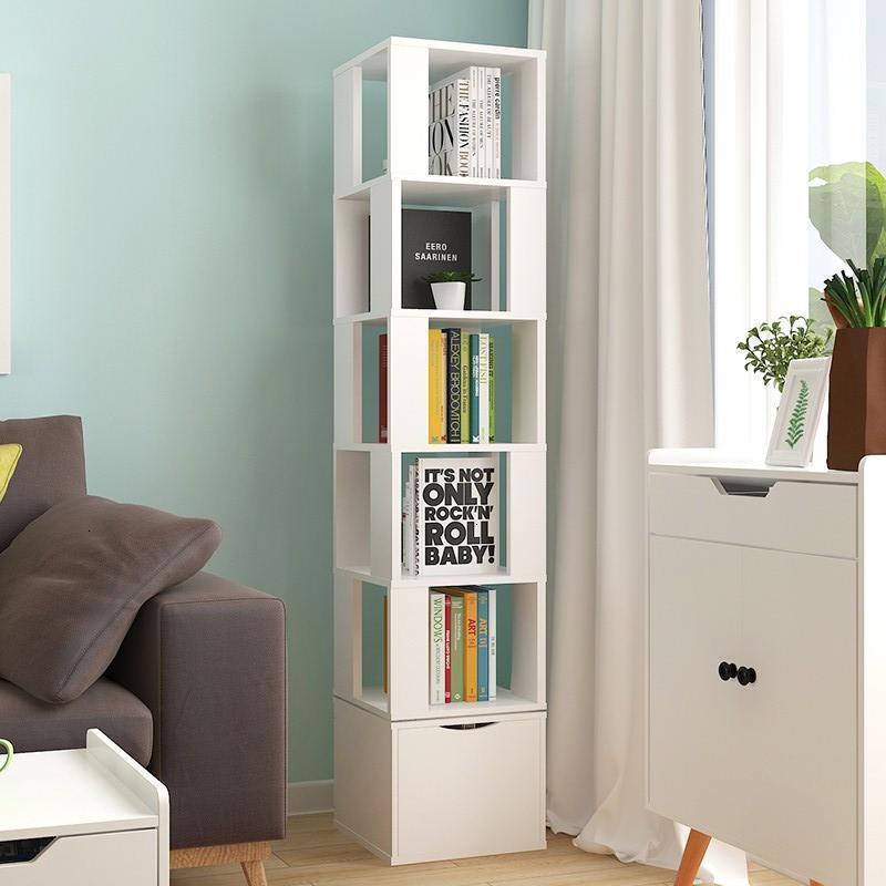 Bookshelf Meuble Industriel Mueble De Madera Rotatable Rotate Modern Bookcase Home Furniture Libreria Scaffale Book Shelf Case