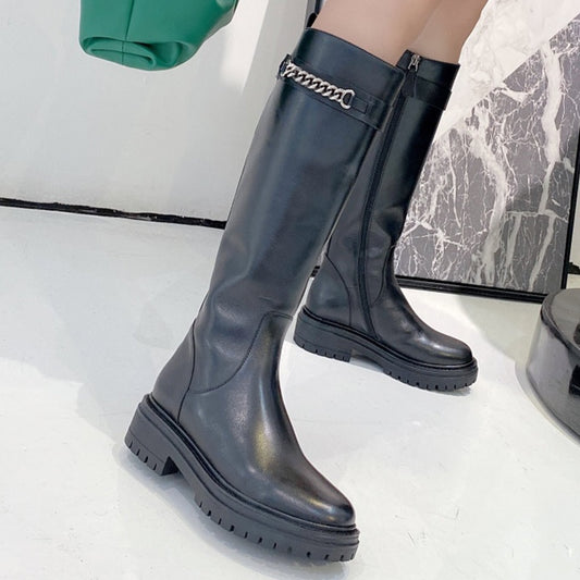 Boots girl 2020 autumn winter web celebrity boots ultra hot knee high boots small fragrance wind tall boots rider boots riding b