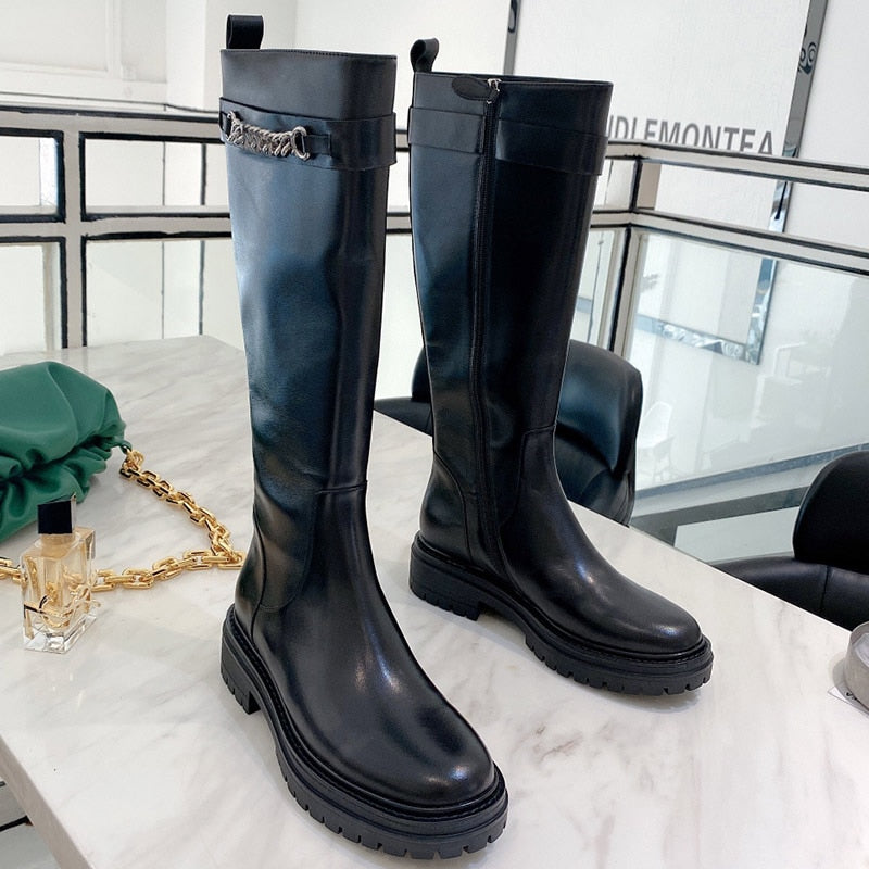 Boots girl 2020 autumn winter web celebrity boots ultra hot knee high boots small fragrance wind tall boots rider boots riding b