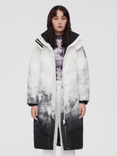 將圖片載入圖庫檢視器 Bosdeng Down Jacket Women&#39;s 2021 New Gradient Color Hooded Long Over Knee Winter Warm Coat
