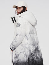 將圖片載入圖庫檢視器 Bosdeng Down Jacket Women&#39;s 2021 New Gradient Color Hooded Long Over Knee Winter Warm Coat
