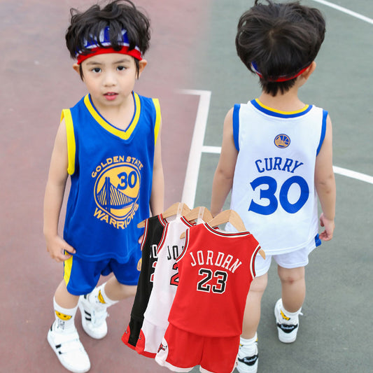 Boys Basketball Jerseys and Shorts Set Kids Children Sleeveless Tracksuits Casual Sports Suits Leisure Toddler T-hirt Shorts 2Pcs Vest 4 5 6 8Y