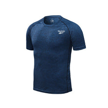 將圖片載入圖庫檢視器 Reebok Summer Solid Short Sleeve T-shirt Men Gym Fitness Sports Muscle Men T-Shirt Male Bodybuilding Skinny T-shirt Quick Drying
