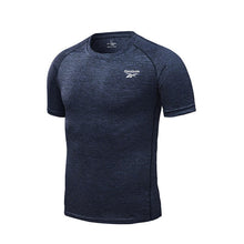 將圖片載入圖庫檢視器 Reebok Summer Solid Short Sleeve T-shirt Men Gym Fitness Sports Muscle Men T-Shirt Male Bodybuilding Skinny T-shirt Quick Drying
