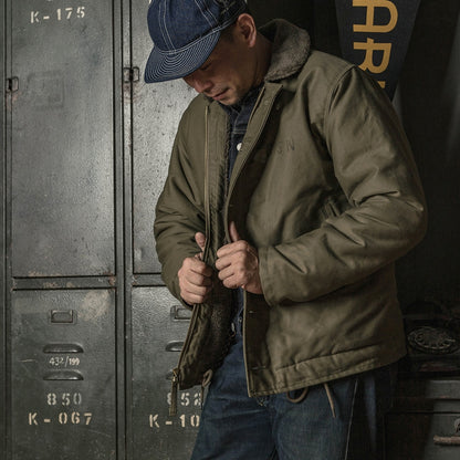 Bronson USN 1940s Model 3st N-1 Woolen Deck Jackets Winter Warm Jackets Men's Vintage Military Uniform