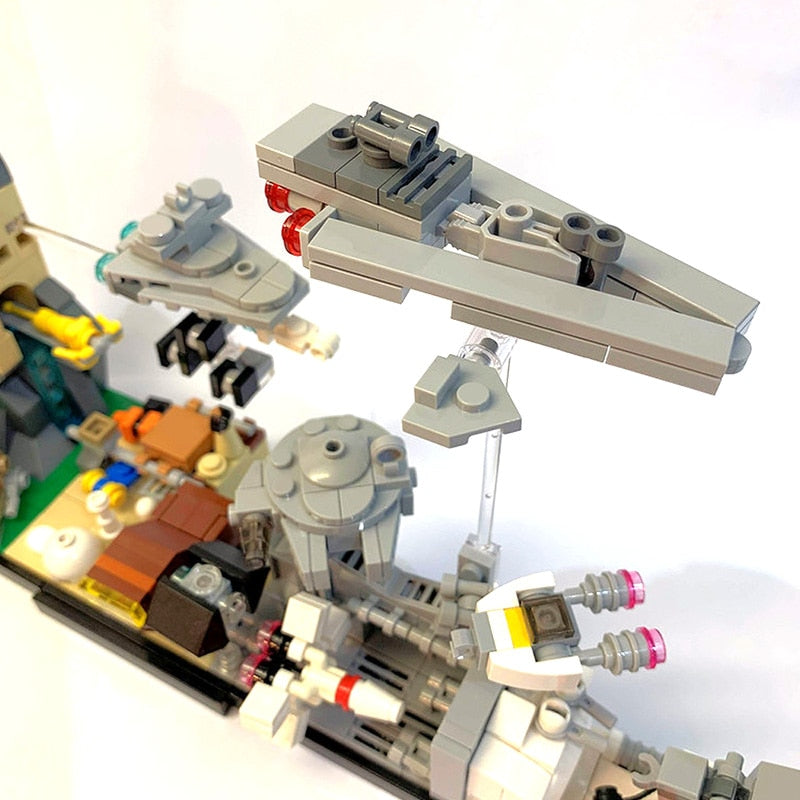 BuildMoc Space Wars Movie Set City House Architecture Skyline Building Block Bricks Millennium Spaceship Destroyer Flying Model Toys