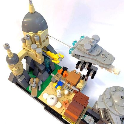 BuildMoc Space Wars Movie Set City House Architecture Skyline Building Block Bricks Millennium Spaceship Destroyer Flying Model Toys