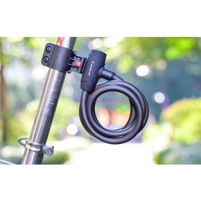 By DHL 20pcs WHEEL UP 1.2m 1.5m 1.8m Anti Theft Bike Lock Steel Wire Safe Bicycle Lock quality Road Bicycle password Lock