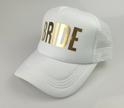 C&Fung 2018 new BRIDE TEAM BRIDE Bachelorette Hats Wedding party Trucker Caps White Neon gold glitter print hats summer style