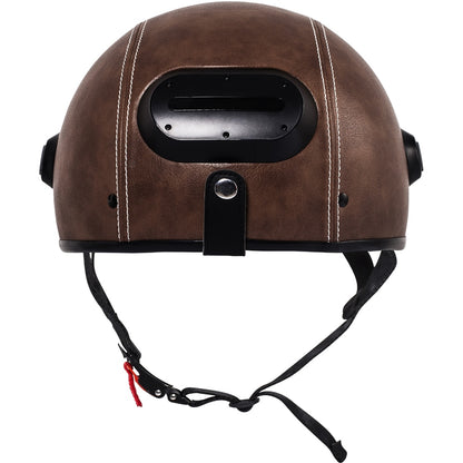 C6 Genuine Leather Helmet with WIFI Camera & Phone Answering, 2K Video Shooting with Free Mobile App Control & Waterproof IP54