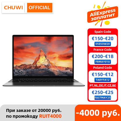 CHUWI GemiBook Pro 14 inch 2K Screen Laptop 12GB RAM 256GB SSD Intel Celeron Quad Core Windows 10 Computer with Backlit Keyboard