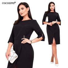 将图片加载到图库查看器，COCOEPPS Plus Size women dress Summer 5XL 6XL New Autumn Casual Office Lady vestidos Female Dresses Elegant Bodycon Party Dress
