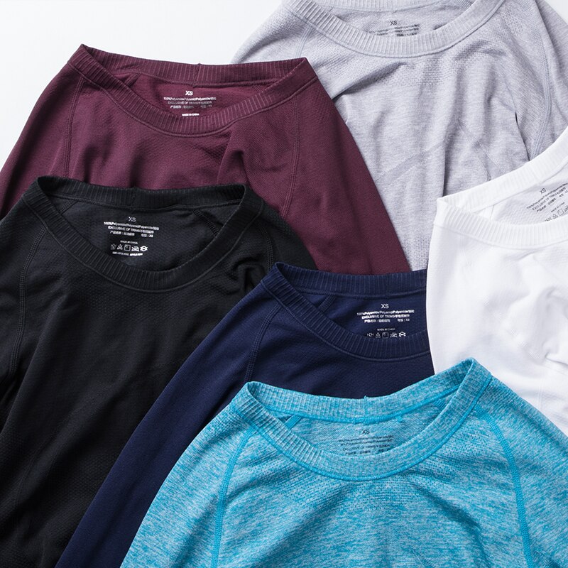 CRZ YOGA Women's Active Long Sleeve Sports Running Tee Top Seamless Leisure T-shirt