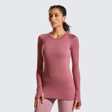 Load image into Gallery viewer, CRZ YOGA Women&#39;s Active Long Sleeve Sports Running Tee Top Seamless Leisure T-shirt
