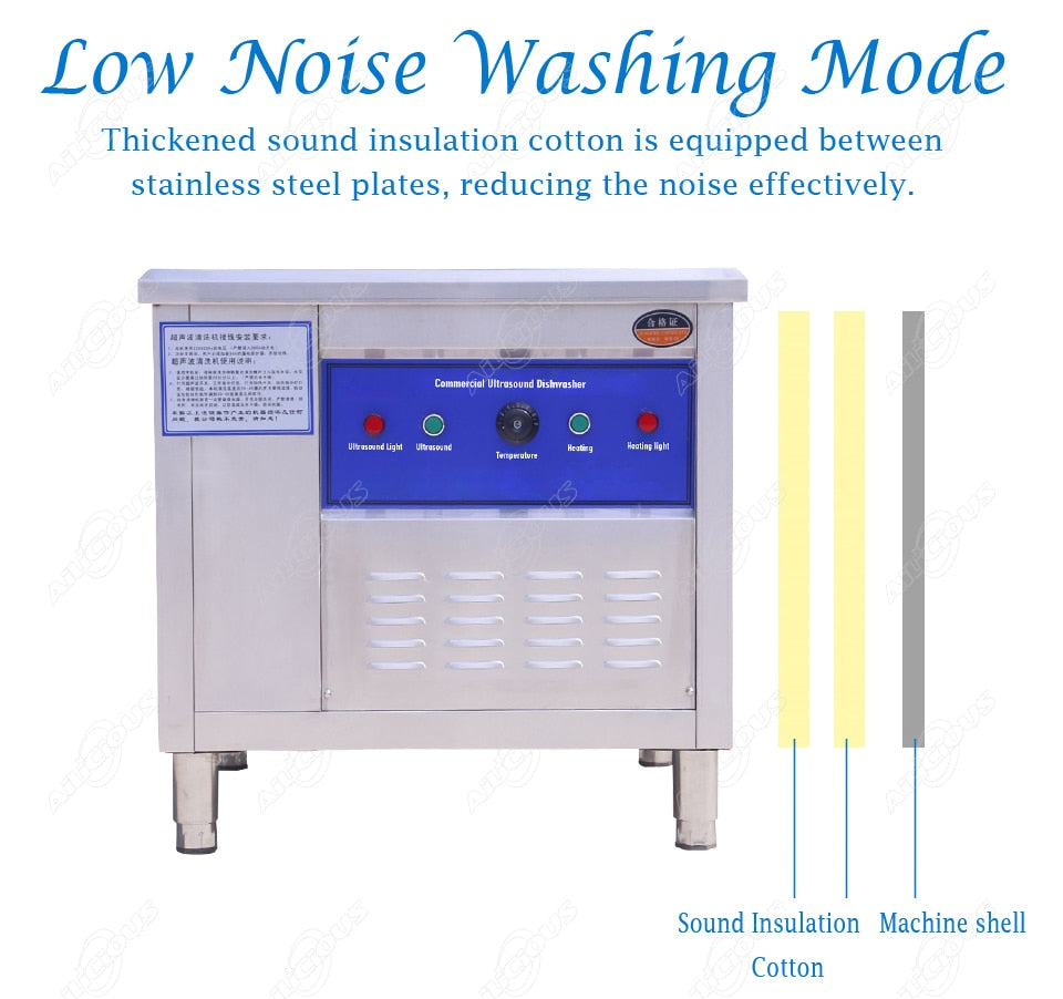 CSB60 Kitchen ultrasonic dish plate cleaner washing machine/ultrasound kitchen dishwasher cleaning Freestanding Stainless steel
