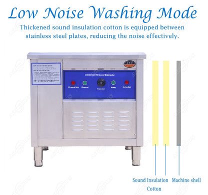 CSB60 Kitchen ultrasonic dish plate cleaner washing machine/ultrasound kitchen dishwasher cleaning Freestanding Stainless steel