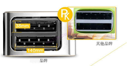 CUKYI Toaster Stainless steel household automatic 2 piece baking bread machine 3.8CM wide slot automatically power off