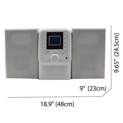SYLVANIA SRCD2732BT-WHITE Bluetooth Micro System with FM Radio and CD Player (White)