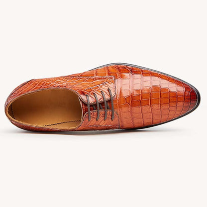 CWV Men's Crocodile Leather Dress Shoes Business  Dress Shoes British Style