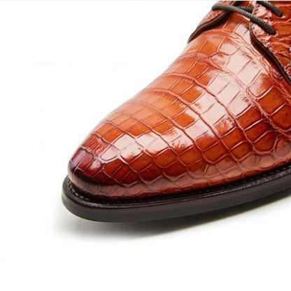 CWV Men's Crocodile Leather Dress Shoes Business  Dress Shoes British Style