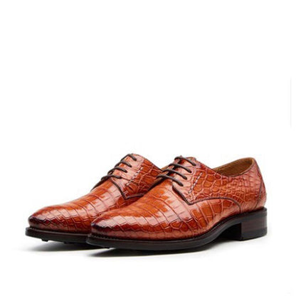 CWV Men's Crocodile Leather Dress Shoes Business  Dress Shoes British Style