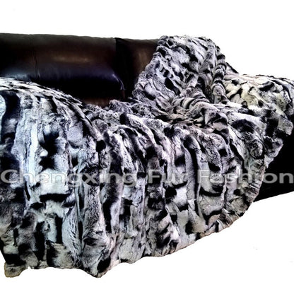 CX-D-65C 70X140 Winter Warm Custom Made Patchwork Rex Rabbit Fur Rug