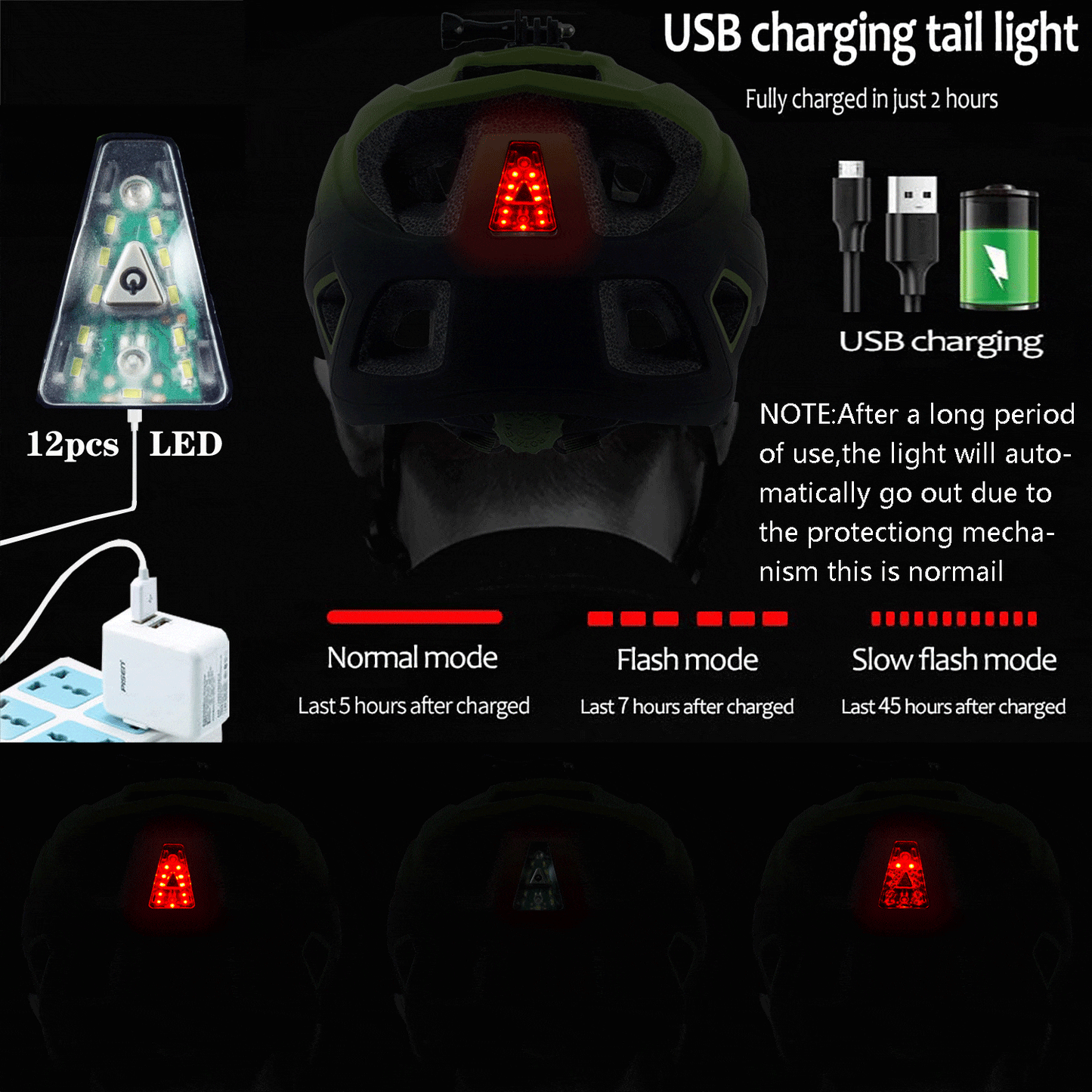 CYCABEL Bicycle Helmet LED Light Rechargeable Intergrally-molded Mountain Road Bike Helmet Sport Safe Hat MTB Cycling Helmet