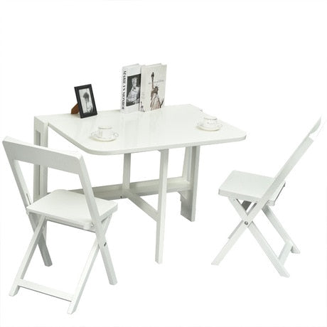Cafe Furniture Sets solid wood folding 1 table +2 chairs set retractable restaurant dining table chairs set coffee Furniture