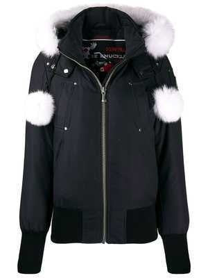Canadian winter white goose down scissors down jacket women's long large wool collar thickened men's Moose short jacket