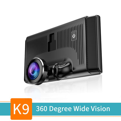 Car DVR Camera Dash Cam 360 degree Fisheye Lens  HD 1080P Video Recorder 5 inch LCD IPS Touch Screen Loop Recording Easy install