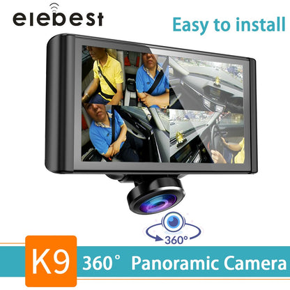 Car DVR Camera Dash Cam 360 degree Fisheye Lens  HD 1080P Video Recorder 5 inch LCD IPS Touch Screen Loop Recording Easy install
