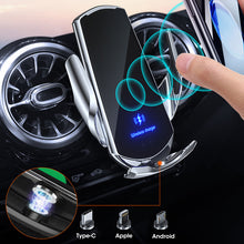 Load image into Gallery viewer, Car Holder for Phone Induction Charger Wireless Chargers for iPhone Samsung Huawei Xiaomi Fast Charging Mount Automatic Sensor
