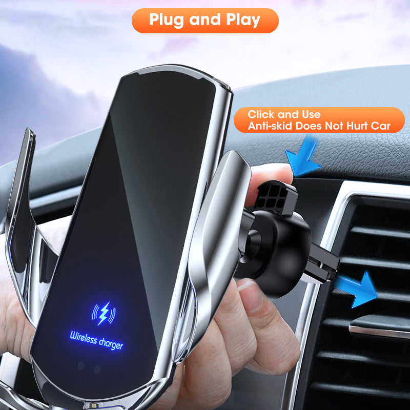 Car Holder for Phone Induction Charger Wireless Chargers for iPhone Samsung Huawei Xiaomi Fast Charging Mount Automatic Sensor