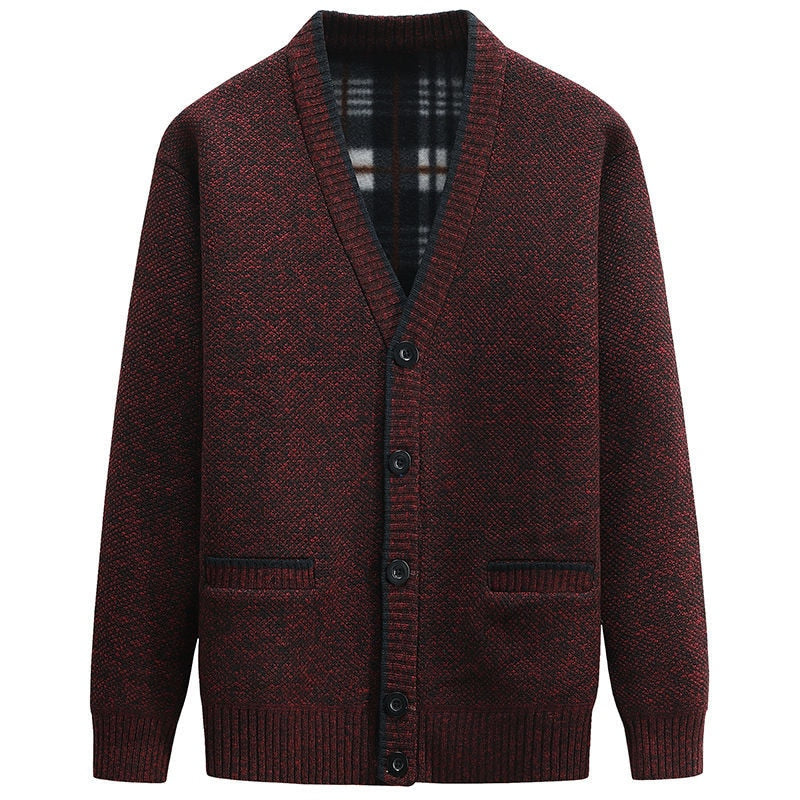 Cardigan 2021 Men's Fashion Sweaters New Outdoors Solid Long Sleeves Thick Classic Keep Warm Male Spring Autumn Winter MOOWNUC