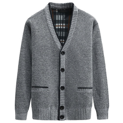 Cardigan 2021 Men's Fashion Sweaters New Outdoors Solid Long Sleeves Thick Classic Keep Warm Male Spring Autumn Winter MOOWNUC