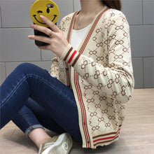 Load image into Gallery viewer, Cardigan Sweater Fabric Luxury Coat Women V-neck and Button Placket Long Sleeve on Sale Winter Oversize Airy Rib-knit
