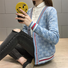 Load image into Gallery viewer, Cardigan Sweater Fabric Luxury Coat Women V-neck and Button Placket Long Sleeve on Sale Winter Oversize Airy Rib-knit
