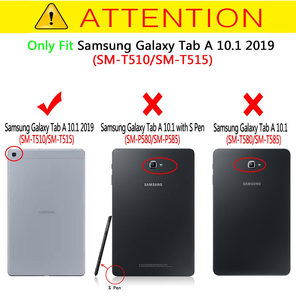 Case for Samsung Galaxy Tab A 10.1 SM T510/T515 Tablet Adjustable Folding Stand Cover for Samsung Galaxy Tab A 10.1 2019 Case