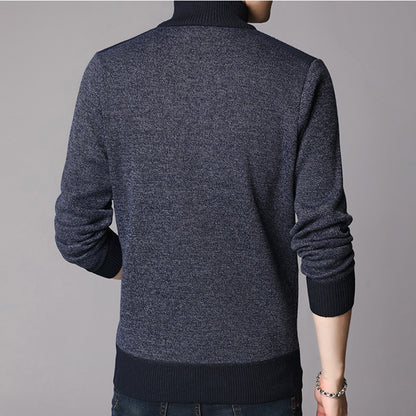 Men's Cashmere Sweater Clothes Spring Autumn  Winter Thick Warm Wool Pullover Men Casual Zipper Turtleneck Pull Homme MZM063