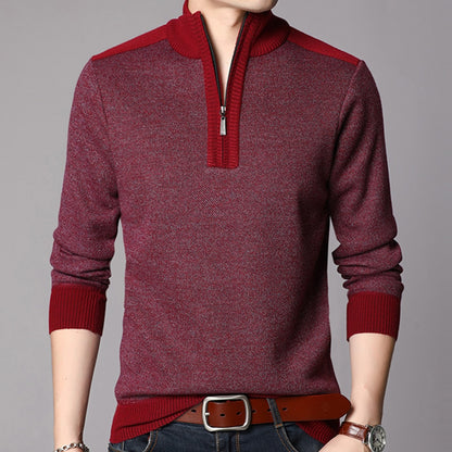 Men's Cashmere Sweater Clothes Spring Autumn  Winter Thick Warm Wool Pullover Men Casual Zipper Turtleneck Pull Homme MZM063